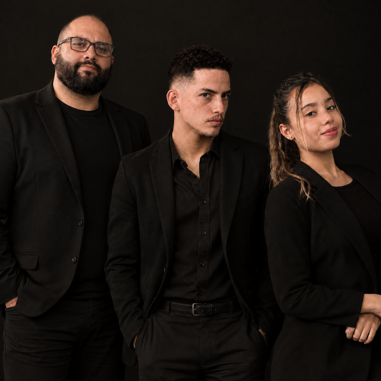 Retrato de três integrantes da equipe NEXOR